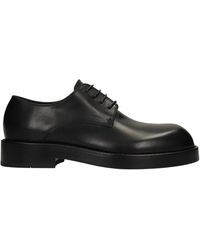 Ann Demeulemeester Oliver Lace Up Shoes In Leather - Black