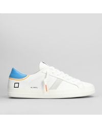 Date - Hill Low Vintage Sneakers In White Leather - Lyst