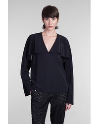 Helmut Lang - Blusa in Seta Nera - Lyst