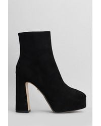 Lola Cruz - High Heels Ankle Boots In Black Suede - Lyst