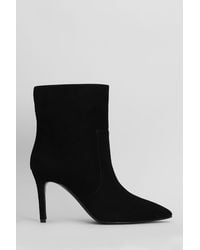 Via Roma 15 - High Heels Ankle Boots In Black Suede - Lyst
