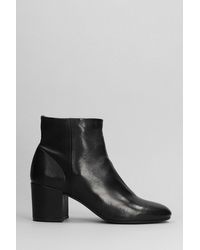 Julie Dee - High Heels Ankle Boots In Black Leather - Lyst