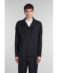 BRIGLIA - Giacca Casual John in Lana Nera - Lyst