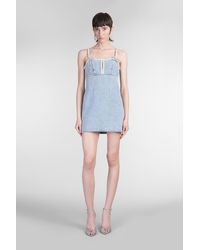 Self-Portrait - Abito donna in Cotone Blu - Lyst