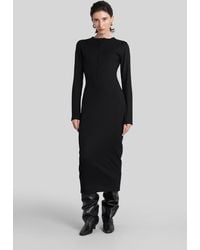 Entire studios - City Wool Long Dress In Black Wool - Lyst