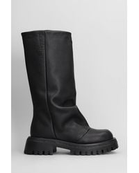 GISÉL MOIRÉ - Belfast Low Heels Boots In Black Leather - Lyst