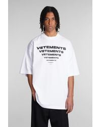 Vetements - T-Shirt in Cotone Bianco - Lyst