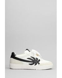 Palm Angels - Palm University Sneakers In White Suede And Leather - Lyst
