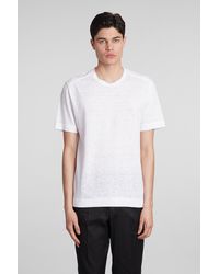 ZEGNA - T-shirt In White Linen - Lyst
