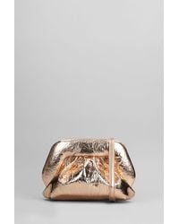 THEMOIRÈ - Gea Pineapple Fabric Clutch In Copper Faux Leather - Lyst