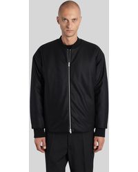 Jil Sander - Giacca Bomber in Lana Nera - Lyst
