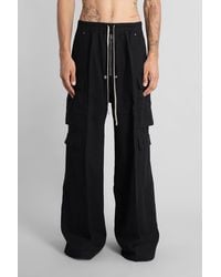 Rick Owens - Pantalone Double cargo jumbo in Cotone Nero - Lyst