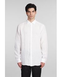 ZEGNA - Shirt In White Linen - Lyst