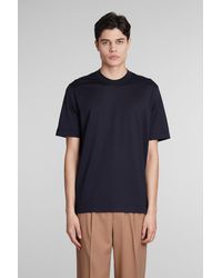 Zegna - T-shirt In Blue Cotton - Lyst