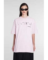 Balenciaga - T-Shirt in Cotone Rosa - Lyst