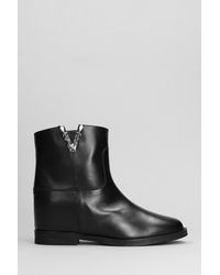 Via Roma 15 - Ankle Boots Inside Wedge In Black Leather - Lyst