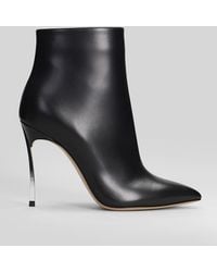 Casadei - Tronchetti tacco alto Blade in Pelle Nera - Lyst