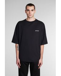 Palm Angels - T-Shirt in Cotone Nero - Lyst