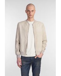 Salvatore Santoro - Giacca Bomber in Pelle Beige - Lyst
