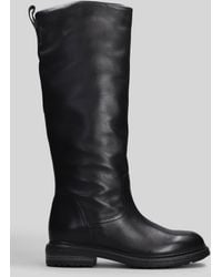 Carmens - Colette Ride Low Heels Boots In Black Leather - Lyst