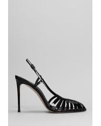 Le Silla - Cage Sandals In Black Patent Leather - Lyst