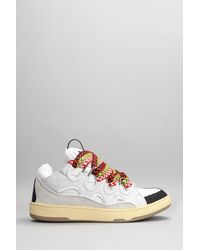 Lanvin - Curb Chunky Leather Sneakers - Lyst