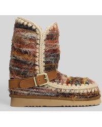 Mou - Eskimo 24 Low Heels Ankle Boots In Multicolor Wool - Lyst