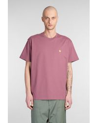 Carhartt - T-Shirt S-S Chase T-Shirt in Cotone Bordeaux - Lyst