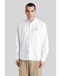 Ami Paris - Camicia in Cotone Bianco - Lyst