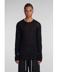 Rick Owens - T-Shirt Basic ls t in Cotone Nero - Lyst