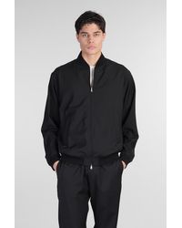 Barena - Bomber Blus in Lana Nera - Lyst