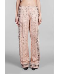 Palm Angels - Pants In Rose-pink Linen - Lyst