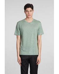 Zegna - T-shirt In Green Linen - Lyst