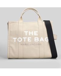 Marc Jacobs - The Medium Tote Tote In Beige Cotton - Lyst
