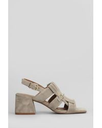 Carmens - Carry Trim Sandals In Taupe Suede - Lyst