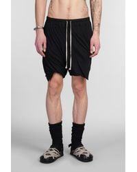 Rick Owens - Dbl Long Boxers Shorts In Black Cotton - Lyst