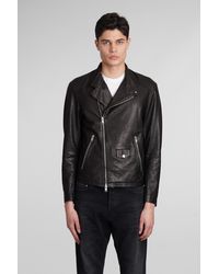 DFOUR® - Leather Jacket In Black Leather - Lyst