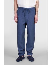 120 - Pants In Blue Linen - Lyst