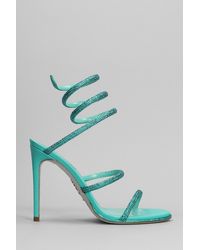Rene Caovilla - Cleo Sandals In Green Leather - Lyst