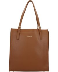 Lancaster Tote In Camel Leather - Brown