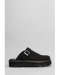 Dr. Martens - Zebzag Slipper-mule In Black Suede - Lyst