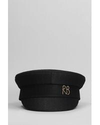 Ruslan Baginskiy - Stripe-pattern Hats In Black Wool - Lyst