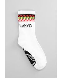 Lanvin - Calzini in Cotone Bianco e nero - Lyst