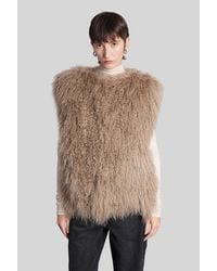 Halfboy - Pelliccia & Shearling in Poliestere Beige - Lyst