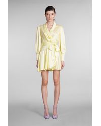 Zimmermann - Dress In Yellow Silk - Lyst