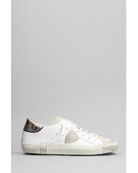 Philippe Model - Sneakers Prsx Low in pelle e camoscio Bianco - Lyst