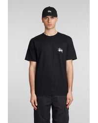 Stussy - T-Shirt in Cotone Nero - Lyst