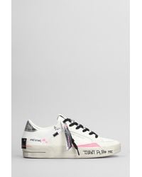 Crime London - Sneakers Sk8 Deluxe in pelle e tessuto Bianco - Lyst