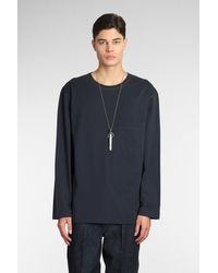 Lemaire - T-shirt In Blue Cotton - Lyst