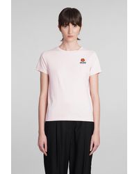 KENZO - T-shirt In Rose-pink Cotton - Lyst